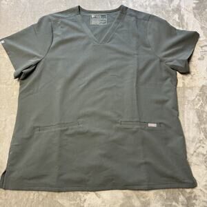 FIGS Casma Three-Pocket Scrub Top Technical Collection Green Women's 2XL